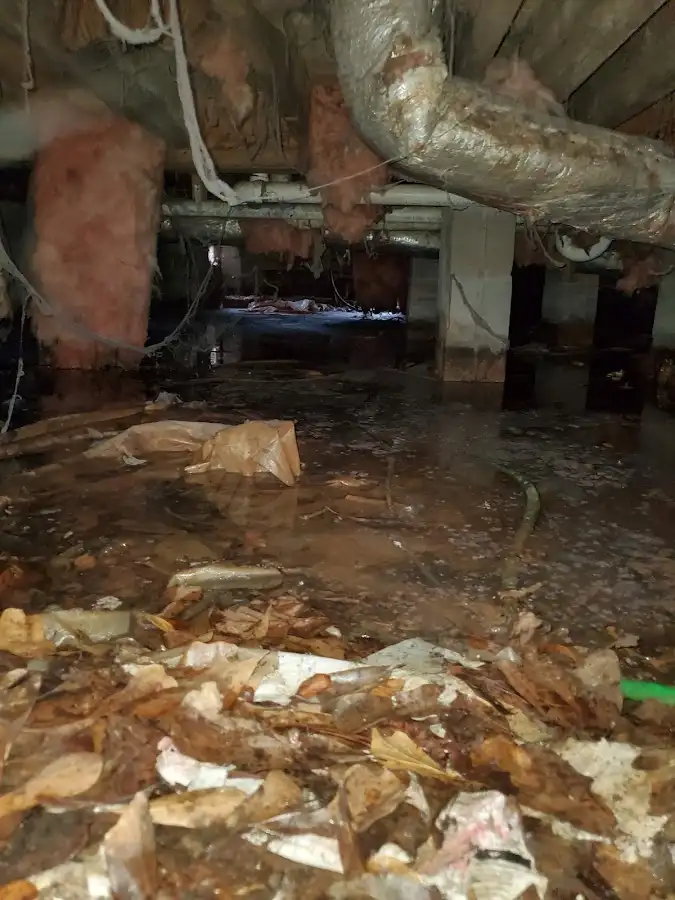 Crawl space flood assessment for Commercial Water Damage Restoration in Natchez